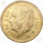 Mexico 10 pesos (circulated) -- .2411 oz pure gold