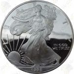 1998 Proof American Silver Eagle with box and COA