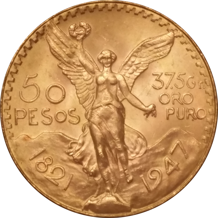 Mexican 50 Peso Gold 1 2 Oz Pure Gold SKU 22050