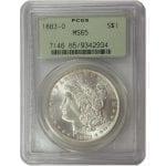 Pre-1921 Morgan Silver Dollar - MS65 (PCGS or NGC)