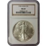 1986 American Silver Eagle - 1 oz - NGC MS69