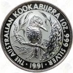1991 Australia 1 oz .999 fine silver Kookaburra
