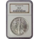 1992 American Silver Eagle - 1 oz - NGC MS69