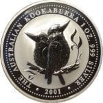 2001 Australian Kookaburra - 1 ounce .999 Fine Silver