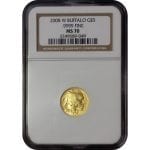 2008-W 1/10 oz American Gold Buffalo - .9999 Fine Gold - NGC MS70