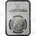 1890-CC Morgan Silver Dollar -- NGC AU58