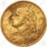 Switzerland 20 Francs -- .1867 oz fine gold