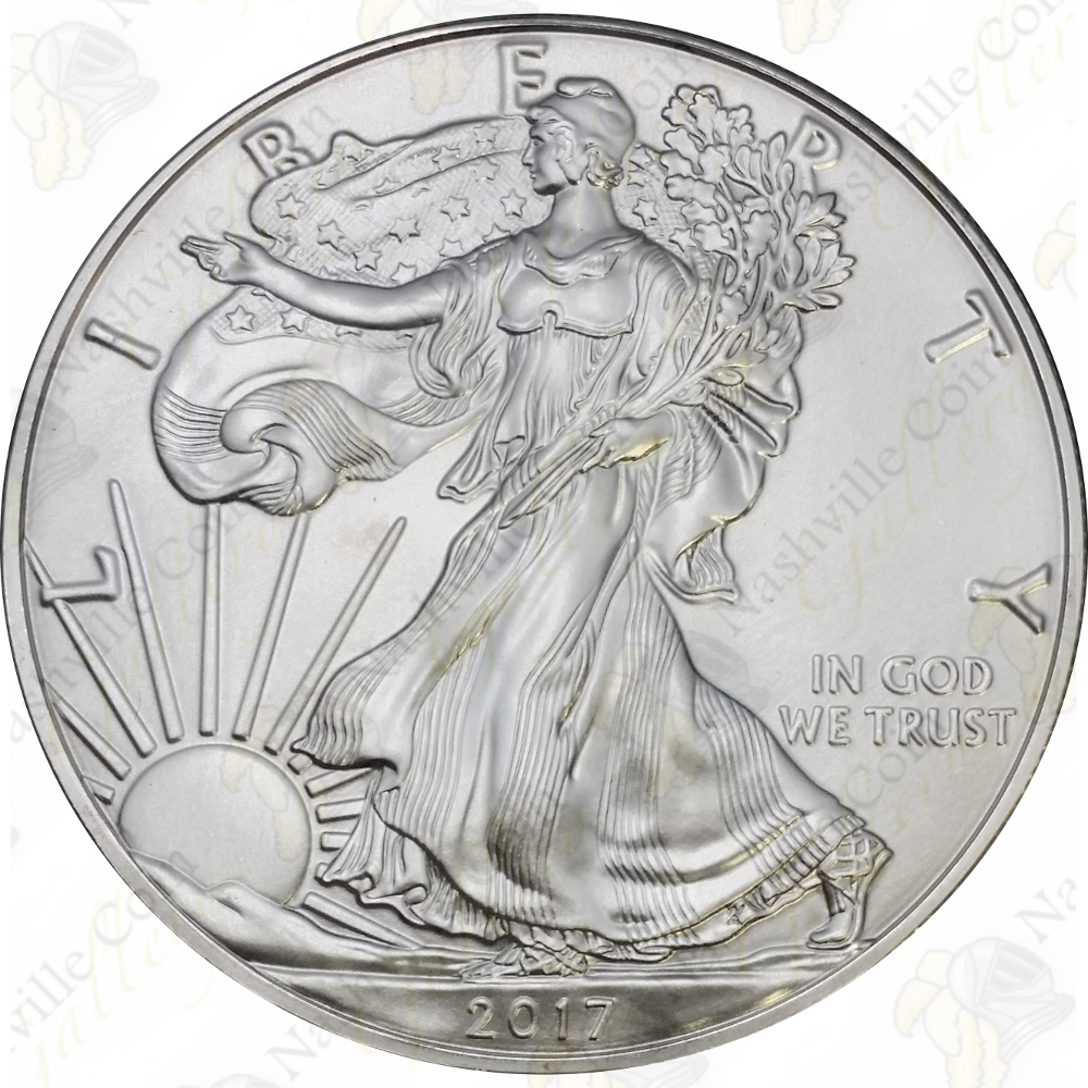 2017 American Silver Silver with Airtite Holder .999 Fine Silver Dollar Brilliant Uncirculated
