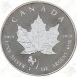 2014 Canada 1 oz Silver Maple Leaf -- horse privy (Reverse Proof)