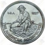 1987 Engelhard 1 oz .999 fine silver Prospector round