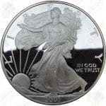 2001 Proof American Silver Eagle with box and COA