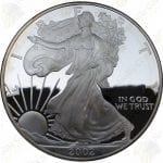2002 Proof American Silver Eagle with box and COA