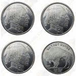 Highland Mint 1/4 oz .999 fine silver Buffalo rounds -- 4 piece lot