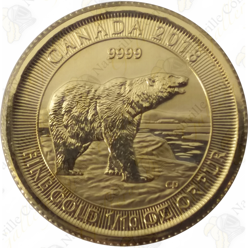 2018 Canada 1/10 oz .9999 fine gold Polar Bear (Sealed) SKU 23801 Nashville Coin Gallery