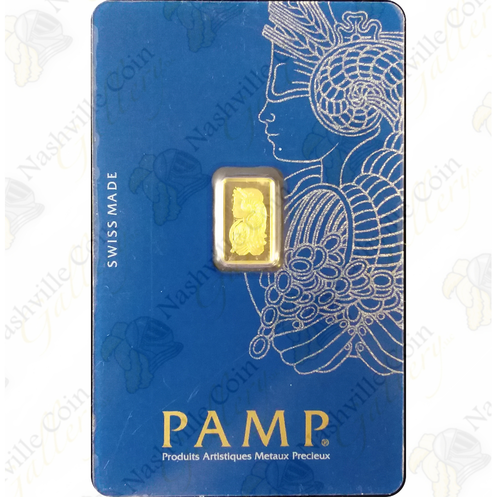 Sealed 1 Gram .9999 Fine Gold Bar PAMP Suisse Brilliant Uncirculated