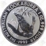 1992 Australia 1 oz .999 fine silver Kookaburra
