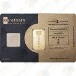 Nadir 5 gram .9999 fine gold karatbar in assay card