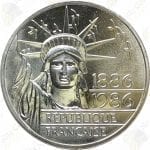 1986 France Silver 100 Francs (Piedfort) Statue of Liberty -- BU