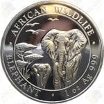 2015 1 oz Somalia Elephant -- 1 oz .999 Fine Silver