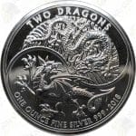 2018 Great Britain 1 oz .999 fine silver Two Dragons