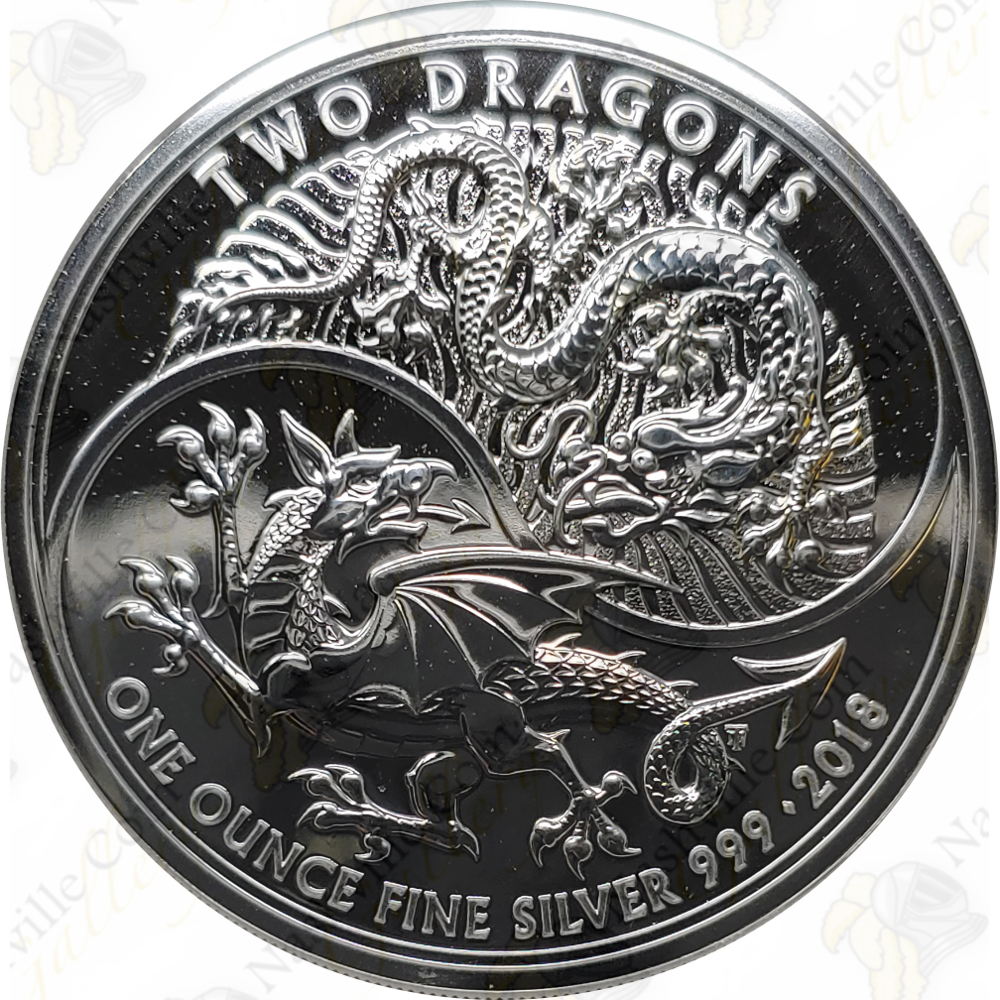 2018 Two Dragons 二匹龍 2ポンド銀貨 PF70UC FDI ① - 旧貨幣/金貨 ...
