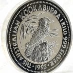1993 Australia 1 Kilo .999 fine silver Kookaburra