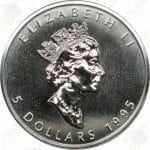 1995 Canada $5 1 oz silver Maple Leaf -- Uncirculated