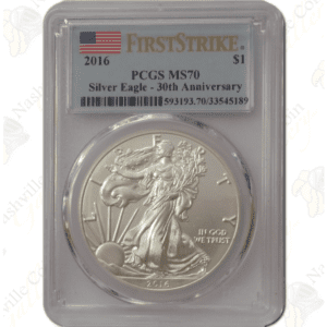 2016 American Silver Eagle - 30th Anniversary - PCGS MS70 First Strike