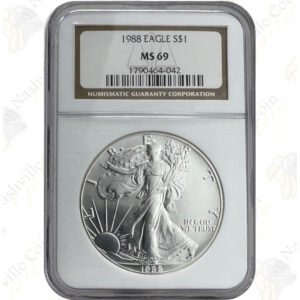 1988 American Silver Eagle - 1 oz - NGC MS69