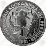 1991 Australian Kookaburra - 1 ounce .999 Fine Silver