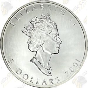 2001 CANADIAN SILVER MAPLE LEAF — 1 OZ — UNCIRCULATED