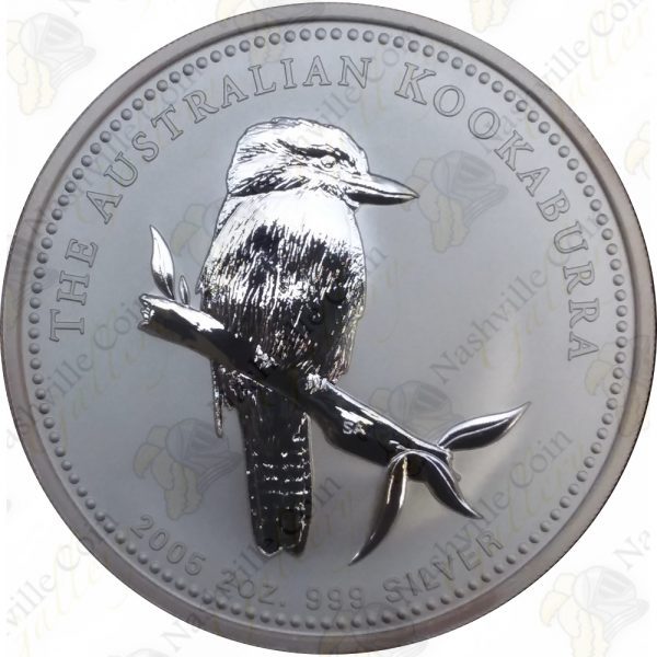 2005 Australia 2 oz .999 fine silver Kookaburra