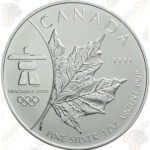 2008 Canada $5 Vancouver 1 oz 2010 Winter Olympics