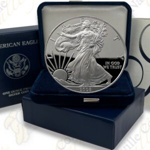 2008 1 OZ PROOF SILVER EAGLE WITH BOX AND COA