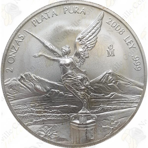 2008 Mexico 2-oz .999 fine silver Libertad