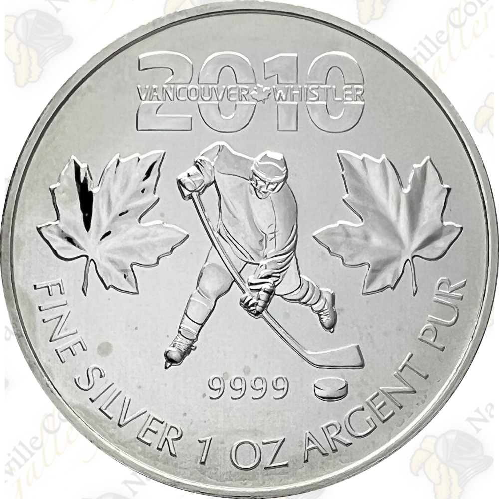 2010 Canada 1 oz BU silver Vancouver Hockey - SKU #12112