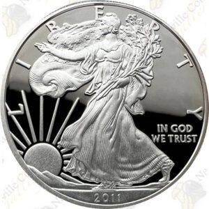 2011 1 OZ PROOF SILVER EAGLE WITH BOX AND COA