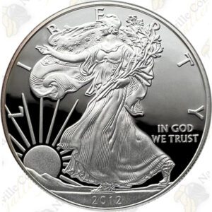 2012 1 OZ PROOF SILVER EAGLE WITH BOX AND COA