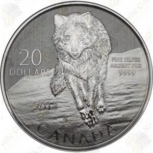 2013 Canada 1/4 oz .9999 fine silver Wolf