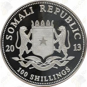 2013 Somalia 1 oz .999 fine silver Elephant