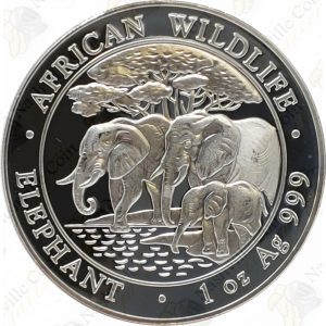 2013 Somalia 1 oz .999 fine silver Elephant
