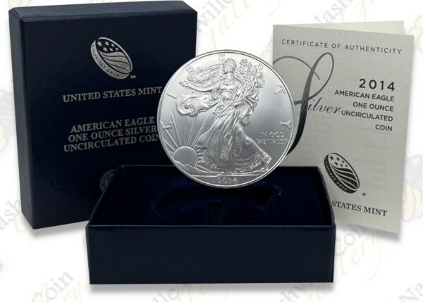 SOLD OUT 2014 "W" Mint Mark Uncirculated Silver American Eagle Burnished Coin 1