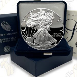 2017 1 OZ PROOF SILVER EAGLE WITH BOX AND COA