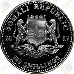 2017 Somalia Silver Elephant - 1 oz .9999 fine silver