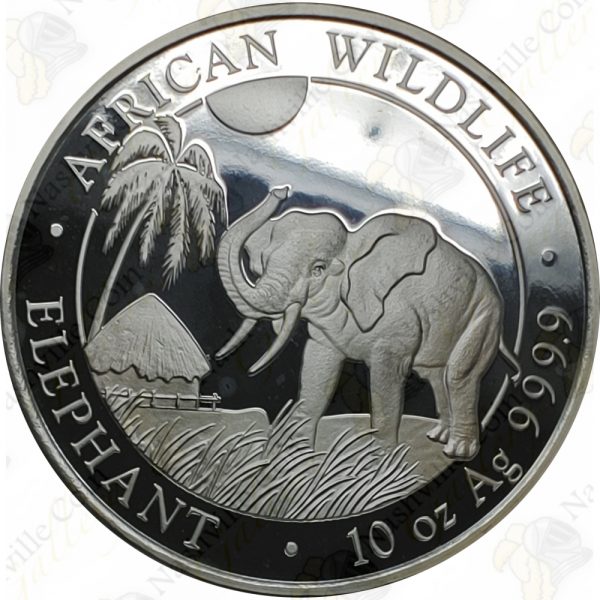 2017 Somalia 10 oz .9999 fine silver Elephant