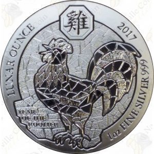 2017 Rwanda 1 oz silver Rooster