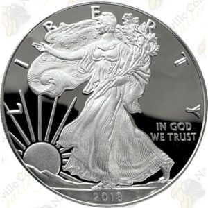 2018 1 OZ PROOF SILVER EAGLE WITH BOX AND COA