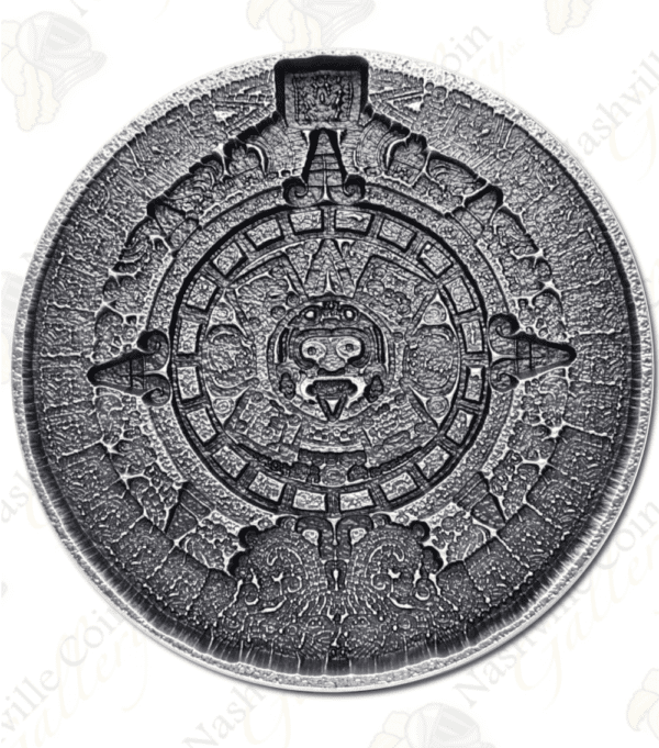 South Korea 1 Kilo .999 fine silver Aztec Sun Stone