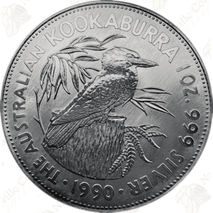 1990 Australian Kookaburra - 1 ounce .999 Fine Silver