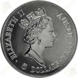 1990 Australian Kookaburra - 1 ounce .999 Fine Silver